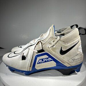 Nike Alpha Menace Pro 3 Football Cleats Mens Size 10.5 White Blue Shoes Sneakers